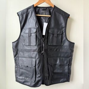 NWT URBAN OUTFITTERS Vegan‎ Leather Utility Vest Utility Moto Goth Grunge L